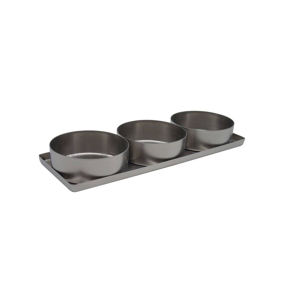 Antipastiera square Snack Holder in acciaio inox vintage cm 27,5x9,5