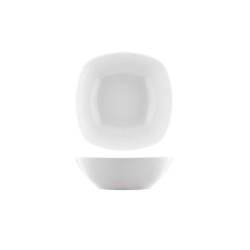 Medusa square bottom plate in white porcelain 18.5x18.5 cm