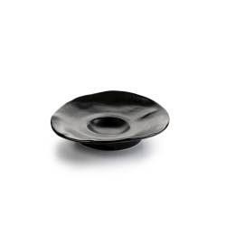 Broken pasta bowl in matt black porcelain 19 cm