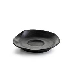Broken pasta bowl in matt black porcelain 24 cm