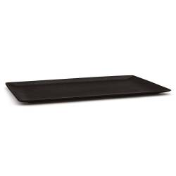 Mandarin black porcelain rectangular tray 14.37x5.90 inch