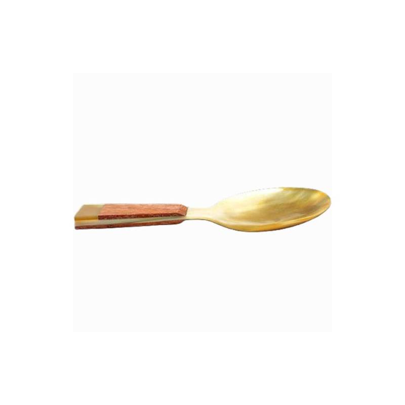 Blond horn and wood rice spoon cm 24