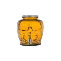 Beverage dispenser with Skull faucet in ochre glass lt 7.2