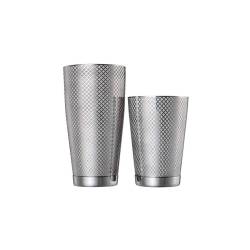 Shaker boston 2 pezzi in acciaio inox decoro diamond lattice oz.18/28