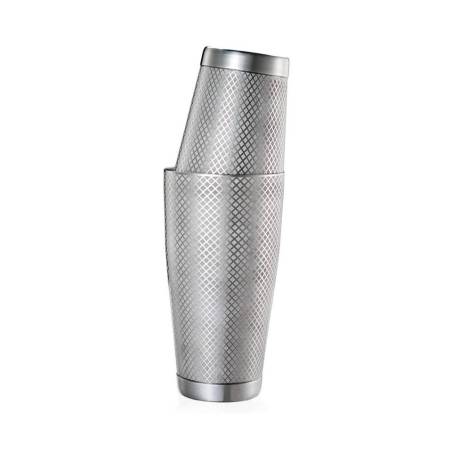 Shaker boston 2 pezzi in acciaio inox decoro diamond lattice oz.18/28