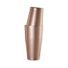 Shaker boston 2 pezzi in acciaio inox ramato decoro diamond lattice oz.18/28