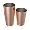 Shaker boston 2 pezzi in acciaio inox ramato decoro diamond lattice oz.18/28