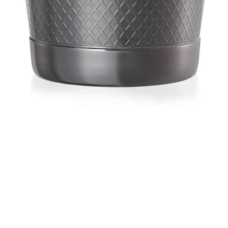 Shaker boston 2 pezzi in acciaio inox nero decoro diamond lattice oz.18/28