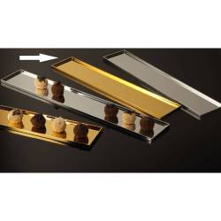 Rectangular pastry bar tray in abs gold cm 50x10x1