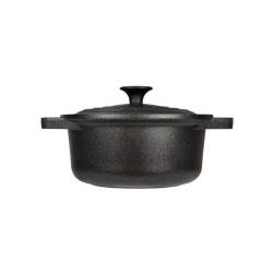 Le Pignatte Risolì 2 handle nonstick aluminum round casserole with lid for induction cm 20