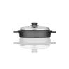 Vaporiera grill rigata con coperchio Risolì in alluminio antiaderente cm 26x26