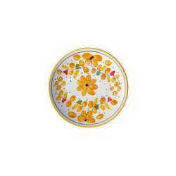 Piatto piano Maritime Venezia in porcellana bianca con fiori gialli cm 21