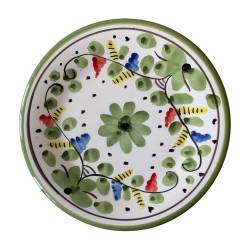 Maritime Genova white porcelain pizza plate with green flowers cm 33