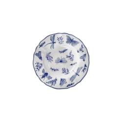 Sonia Blue blue and white porcelain soup plate with butterfly decoration cm 22