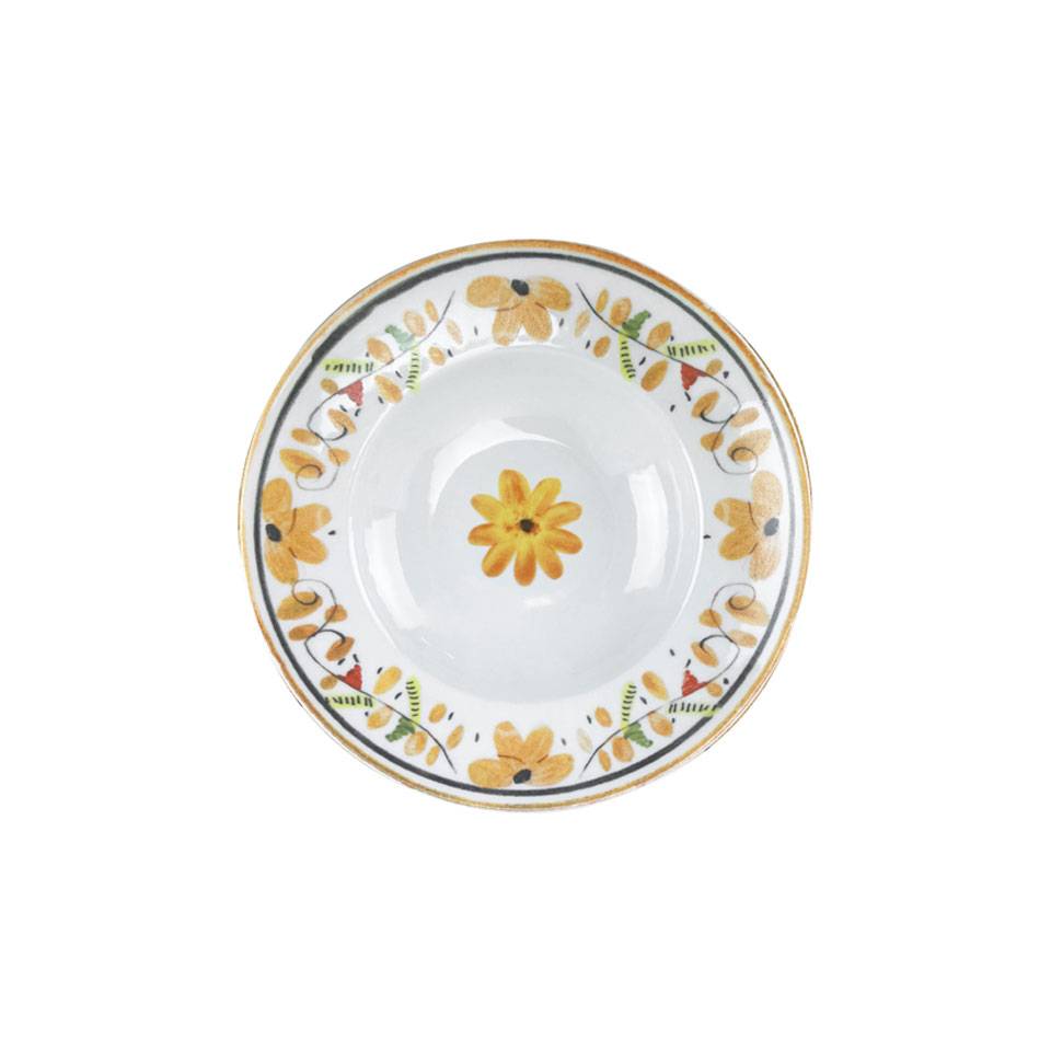 Maritime Venice white porcelain pasta bowl with yellow flowers cm 26.5