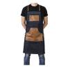 Apron with bib and pocket Canapiglia jeans and leather piping cm 70x80