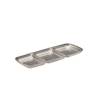 Piattino 3 scomparti appetizers Artemis in acciaio vintage cm 22,5x9