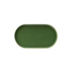 Vassoio ovale Forma Forest in porcellana verde oliva cm 31x17,5