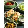 Bandeja ovalada de porcelana verde oliva Forma Forest cm 31x17,5