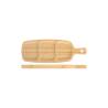Tagliere con manico 3 scomparti in bamboo cm 28x10
