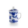 Tazza tisana Butterfly Blue con filtro e coperchio in porcellana cl 30