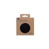 Sottobicchiere tondo Skinnatur in pelle riciclata nera charcoal cm 10