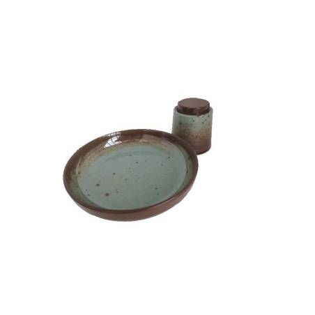 Alzata Musetta in melamina marrone e verde cm 15x9,9