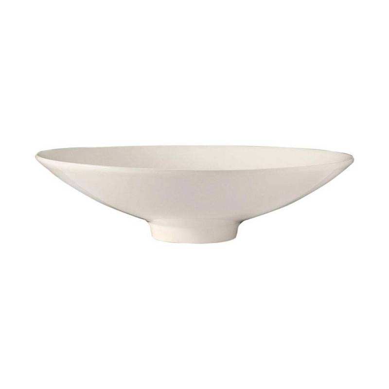 Weißes Porzellan Coupe Gefieder Teller 25,5 cm