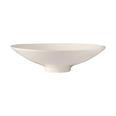 Weißes Porzellan Coupe Gefieder Teller 25,5 cm