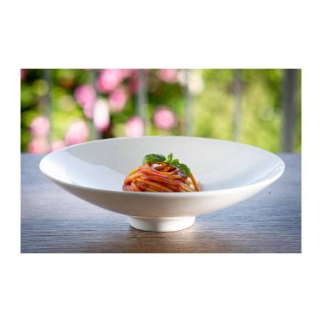 Weißes Porzellan Coupe Gefieder Teller 25,5 cm