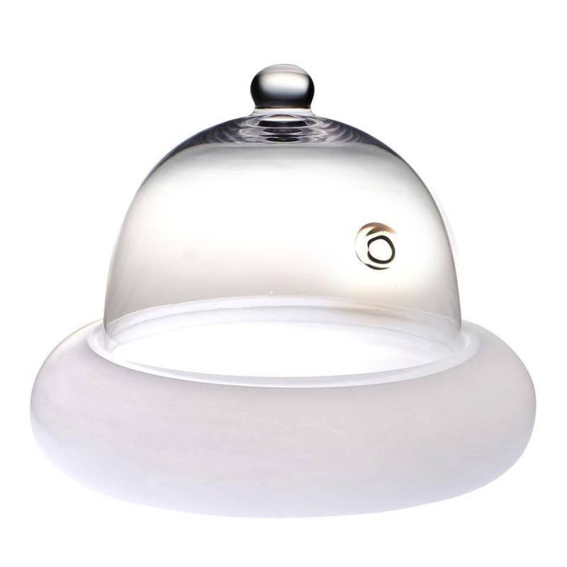 Piatto piano cuscino Cloud in vetro bianco cm 20