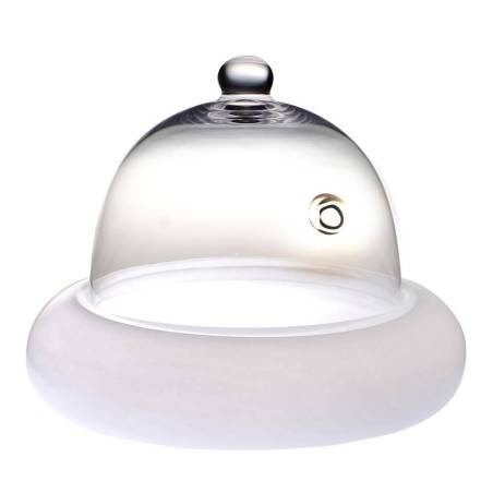 Piatto piano cuscino Cloud in vetro bianco cm 20