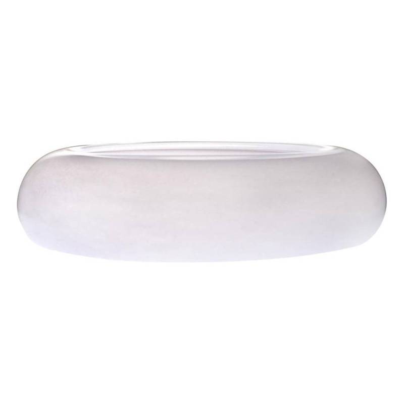 Piatto piano cuscino Cloud in vetro bianco cm 20