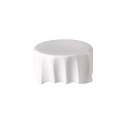 White porcelain pleated round podium riser cm 7.5