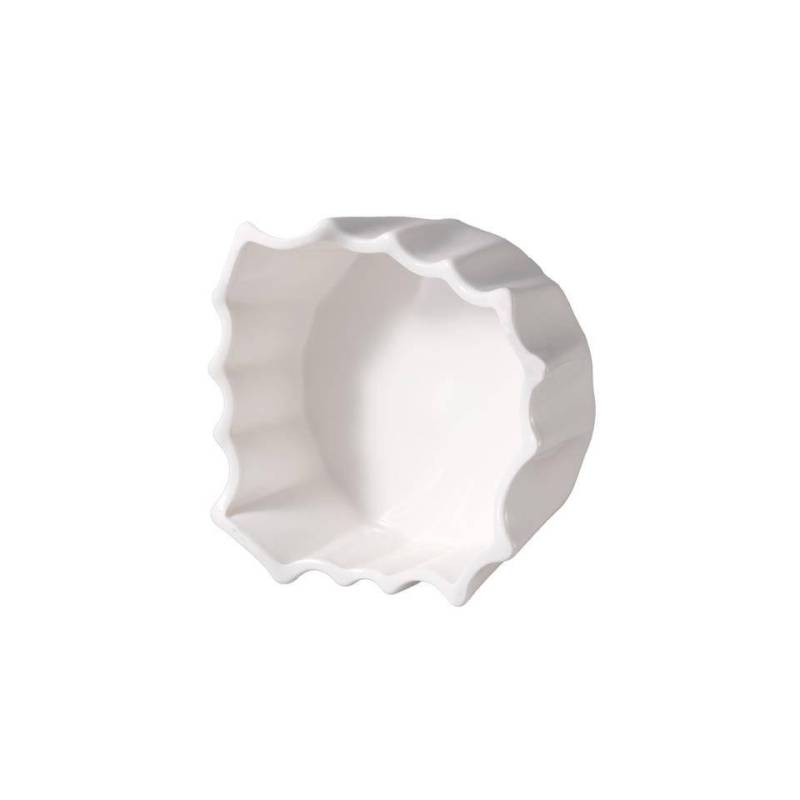 White porcelain pleated round podium riser cm 7.5