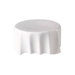 White porcelain pleated round podium riser cm 11.5