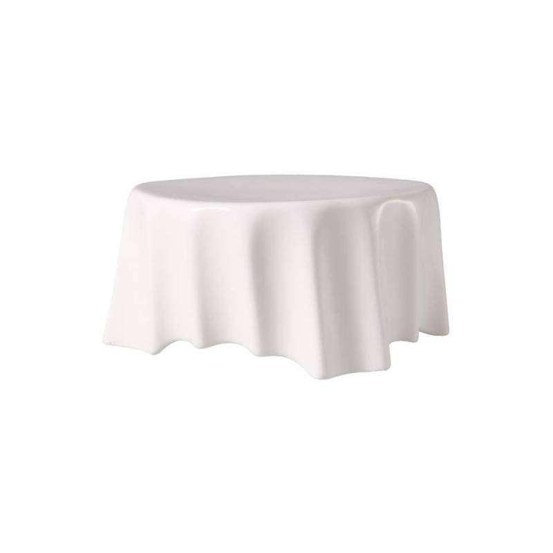 White porcelain pleated round podium riser cm 11.5
