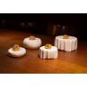 White porcelain pleated round podium riser cm 11.5