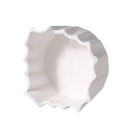 White porcelain pleated round podium riser cm 11.5