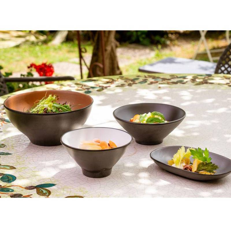 Black melamine conical cup cm 8