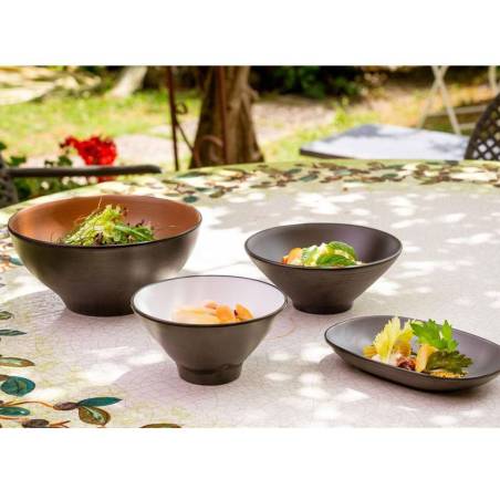 Black melamine conical cup cm 8