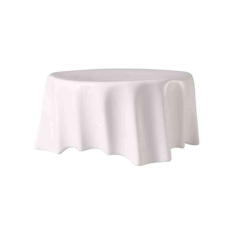White porcelain pleated round podium riser cm 16