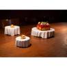 White porcelain pleated round podium riser cm 16