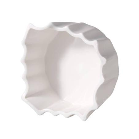 White porcelain pleated round podium riser cm 16