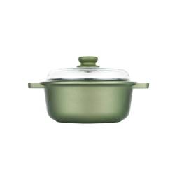 Dr. Green Risolì medium casserole 2 handles with lid in non-stick aluminum for induction cm 24