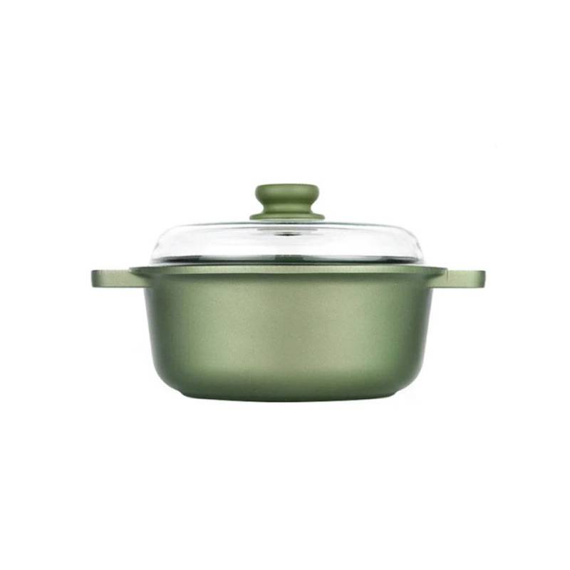 Dr. Green Risolì medium casserole 2 handles with lid in non-stick aluminum for induction cm 24