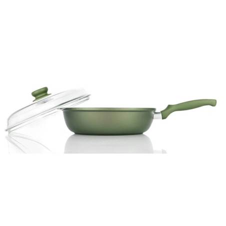 Dr. Green Risolì high one handle pan with lid in non-stick aluminum for induction cm 28