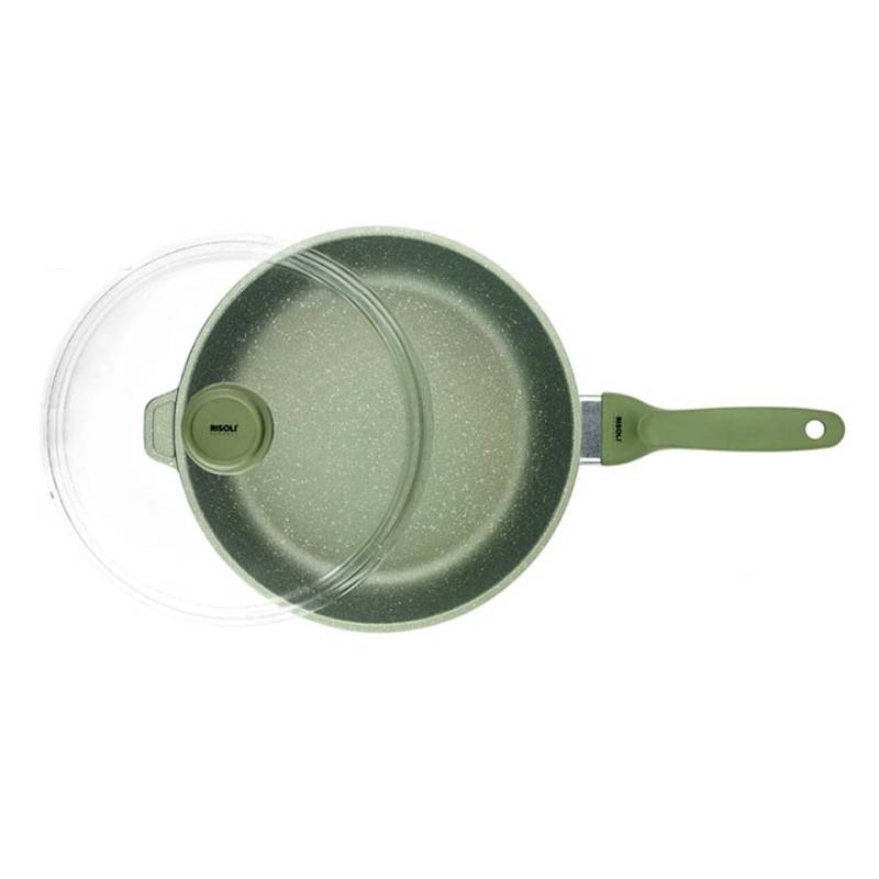 Dr. Green Risolì high one handle pan with lid in non-stick aluminum for induction cm 28