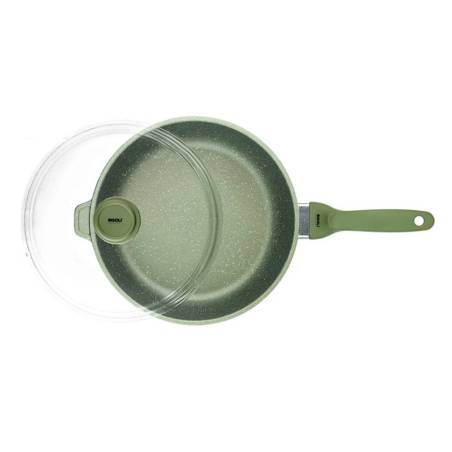 Dr. Green Risolì high one handle pan with lid in non-stick aluminum for induction cm 28