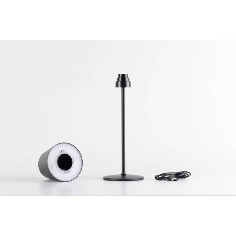 One Light Stem wiederaufladbarer LED-Lampenschirm schwarz